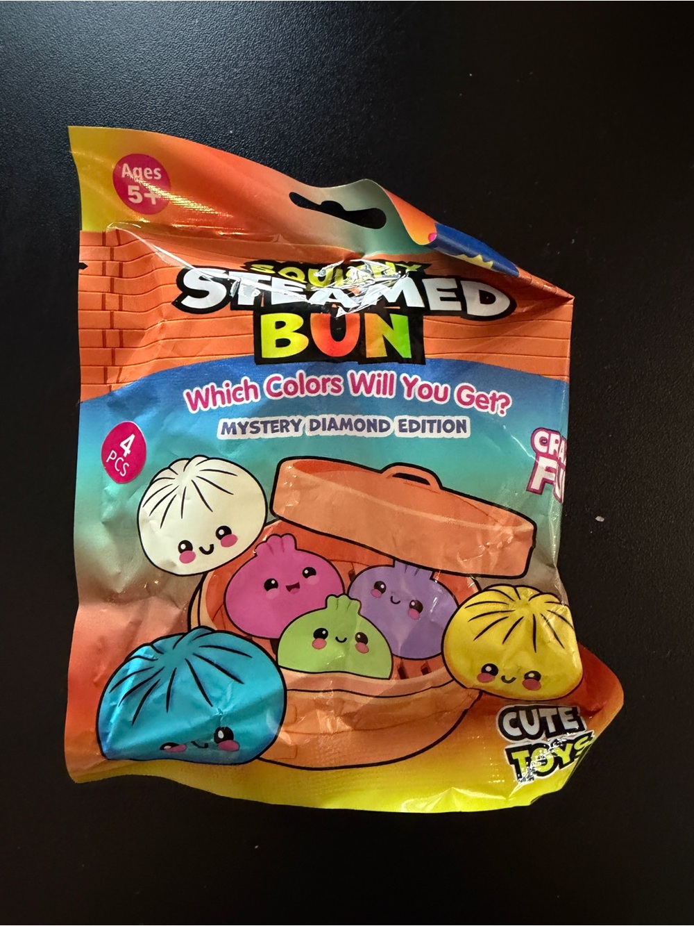 New Squishy Steamed Bun 4 pack Mystery Diamond Edition Cute Toy Fidget Squeeze